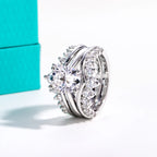 Oval moissanite 3ct D color VVS1, 18K gold bridal set — Aurora Moissanite