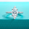The Bane Ring worn — 3ct marquise moissanite solitaire, S925 — Aurora Moissanite