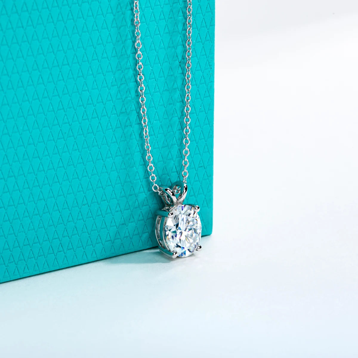 AnuJewel 2ct/3ct/4ct/5ct D Color Oval Cut Moissanite Pendant Necklace 925 Sterling Silver Valentine's Day Gifts for Women