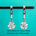 The Halo Earrings — 4cttw moissanite drop hoop, S925 — Aurora Moissanite