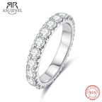 3mm moissanite eternity wedding band, S925 sterling silver — Aurora Moissanite