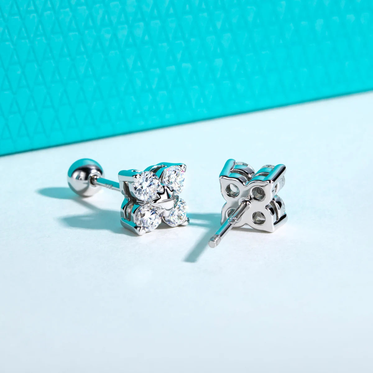 Moissanite cross stud earrings 0.8cttw D color VVS1 — Aurora Moissanite