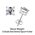 AnuJewel 10K Gold Post 4/2/1ct Asscher Cut Moissanite Stud Earrings Anti-allergy Eearrings For Women Jewelry Wholesale