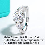 The Iola Ring worn — 4.25cttw three-stone moissanite infinity, sizes 4–10 — Aurora Moissanite