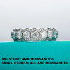 The Helix Band — 5.5ct moissanite dense band, front view, 18K white gold — Aurora Moissanite