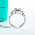 3.6ct emerald pear moissanite channel ring, side profile, 18K gold plated — Aurora Moissanite