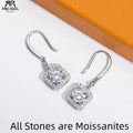 1ct moissanite drop earrings, 18K gold plated S925 — Aurora Moissanite