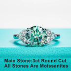 The Zeal Ring worn — 3ct blue-green colored moissanite, 18K gold — Aurora Moissanite