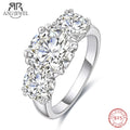 5cttw three stone moissanite ring 3+1+1ct, 18K gold plated S925 — Aurora Moissanite