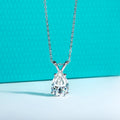 AnuJewel 2ct/3ct/4ct/5ct D Color Pear Cut Moissanite Pendant Necklace 925 Sterling Silver Valentine's Day Gifts for Women