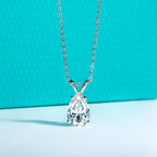 AnuJewel 2ct/3ct/4ct/5ct D Color Pear Cut Moissanite Pendant Necklace 925 Sterling Silver Valentine's Day Gifts for Women