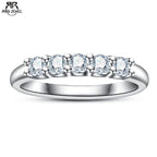 3mm moissanite bezel band, 14K gold plated copper base, white background — Aurora Moissanite