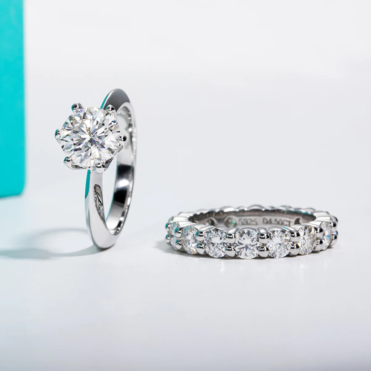 2ct moissanite ring set, S925 sterling silver — Aurora Moissanite