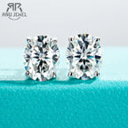 AnuJewel 10K Gold Post 4/2/1ct Oval Cut Moissanite Stud Earrings  Anti-allergy Eearrings For Women Jewelry Wholesale