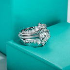 Moissanite 3ct D color VVS1 bridal set in 18K gold — Aurora Moissanite