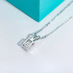 AnuJewel 2ct/3ct/4ct/5ct D Color Radiant Cut Moissanite Diamond Pendant Necklace 925 Sterling Silver Jewelry Gifts for Women