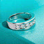 4mm moissanite band, side profile, S925 — Aurora Moissanite