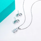 AnuJewel 2-5ct Marquise Moissanite Necklace 0.5-3ct Earrings 925 Sterling Silver 18k Gold Plated Wedding Jewelry Set for Woman