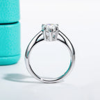 The Zara Ring lifestyle — 2.5ct pear moissanite solitaire worn on finger — Aurora Moissanite