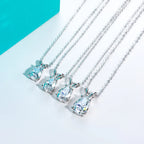 AnuJewel 2ct/3ct/4ct/5ct D Color Pear Cut Moissanite Pendant Necklace 925 Sterling Silver Valentine's Day Gifts for Women