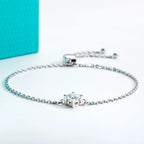 1ct moissanite bracelet, sliding clasp detail, 18K gold plated S925 — Aurora Moissanite