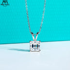 AnuJewel 2ct/3ct/4ct/5ct D Color Asscher Cut Moissanite Diamond Pendant Necklace 925 Sterling Silver Jewelry Gifts for Women