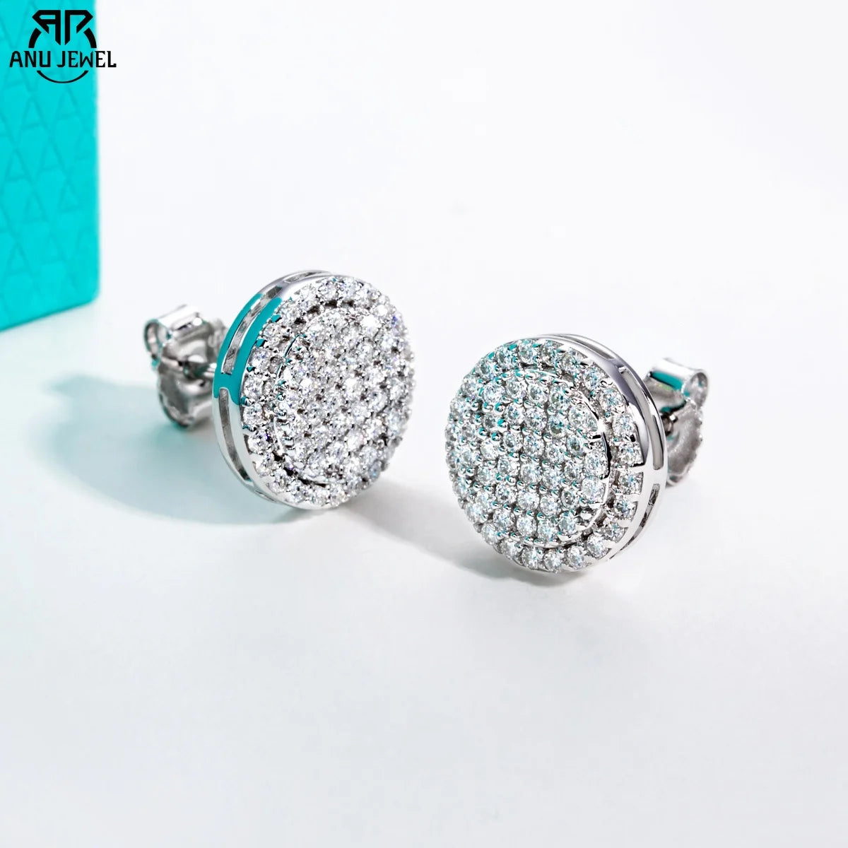 0.9cttw moissanite cluster stud earrings, S925 — Aurora Moissanite