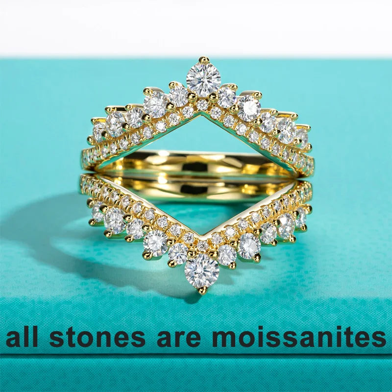 The Bloom Band yellow gold — 3mm heart moissanite band, 18K gold plated — Aurora Moissanite