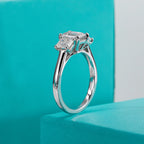 1.6ct emerald moissanite ring, side profile, 18K gold plated S925 — Aurora Moissanite
