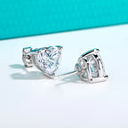 AnuJewel Heart Moissanite Stud Earrings 1cttw-6cttw D Color VVS1 925 Sterling Silver 18k Gold Plated Classic Women's Jewelry
