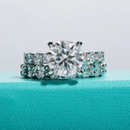 Moissanite 3.5ct D color VVS1 ring set, S925 — Aurora Moissanite