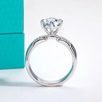 3ct pear moissanite bridal set, side profile, S925 sterling silver — Aurora Moissanite