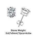 AnuJewel 10K Gold Post 4/2/1ct Oval Cut Moissanite Stud Earrings  Anti-allergy Eearrings For Women Jewelry Wholesale