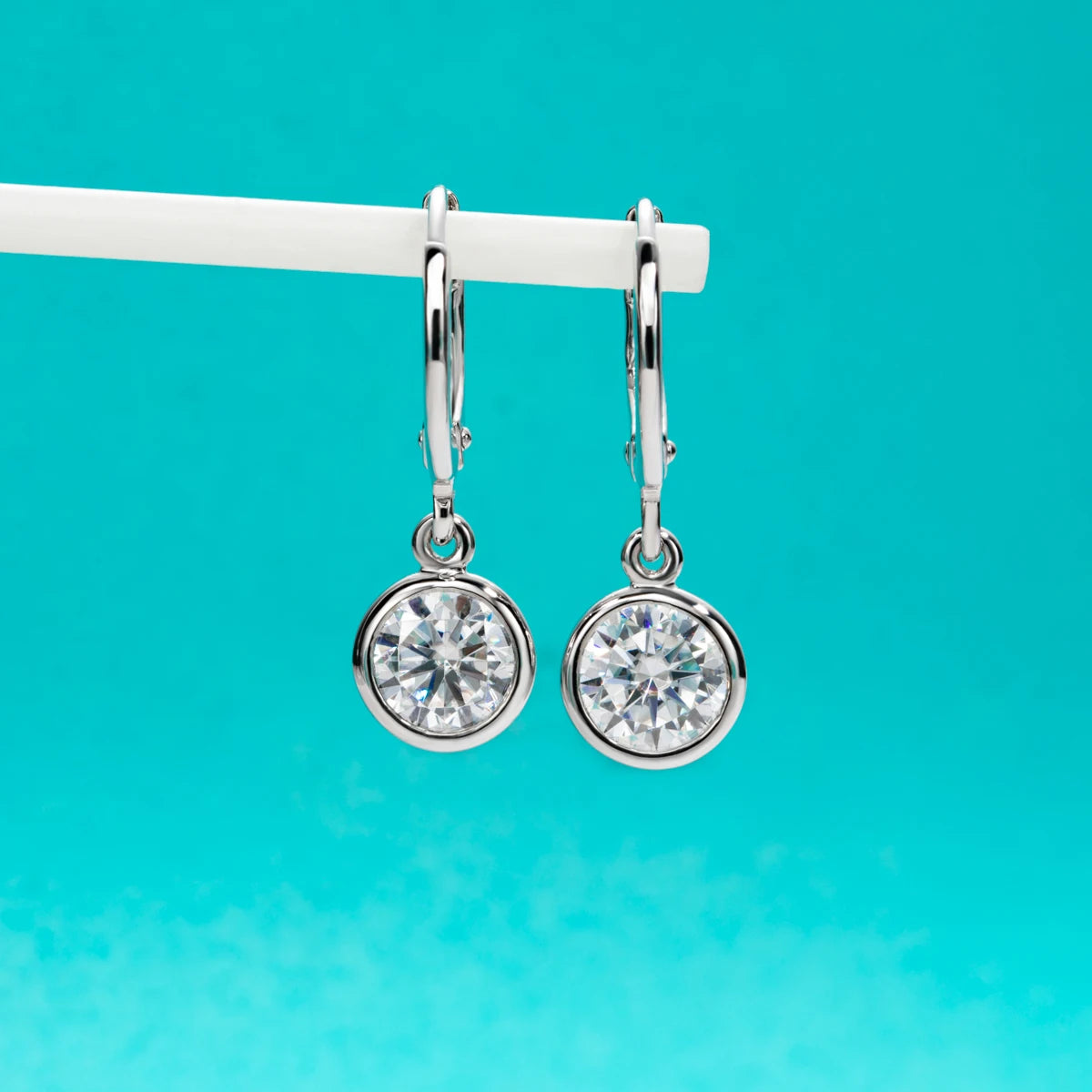 AnuJewel Moissanite Hoop Women's Earrings Huggies  925 Sterling Silver 2cttw Lab Created Diamond Drop Earrings Jewelry Wholesale