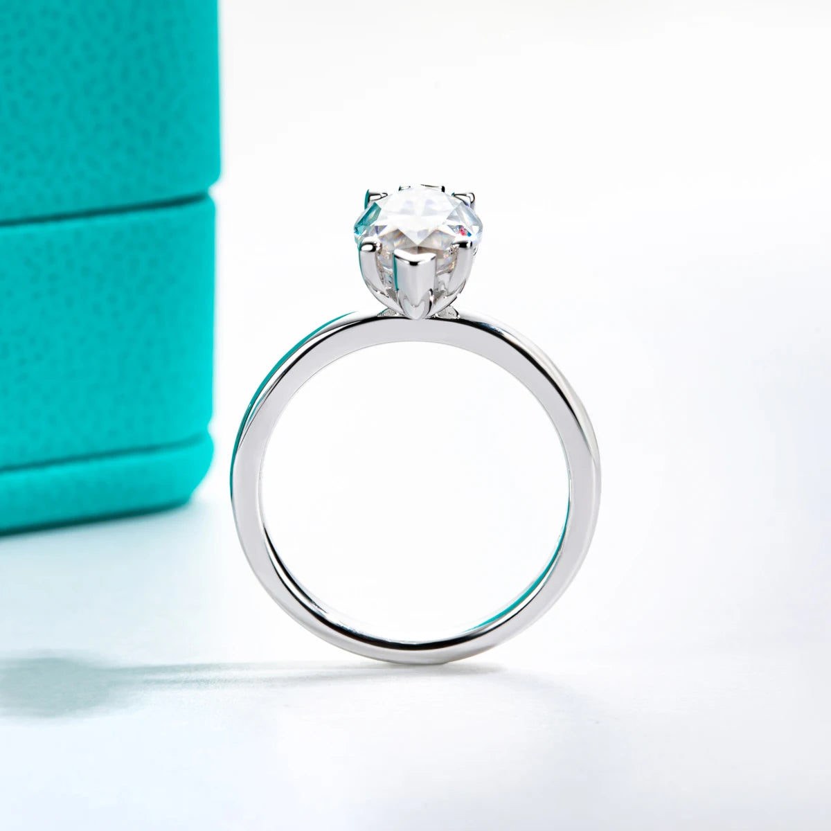 3ct marquise moissanite ring, side profile, S925 — Aurora Moissanite