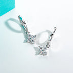 3mm moissanite huggie earrings, side view, S925 — Aurora Moissanite