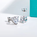 AnuJewel Heart Moissanite Stud Earrings 1cttw-6cttw D Color VVS1 925 Sterling Silver 18k Gold Plated Classic Women's Jewelry