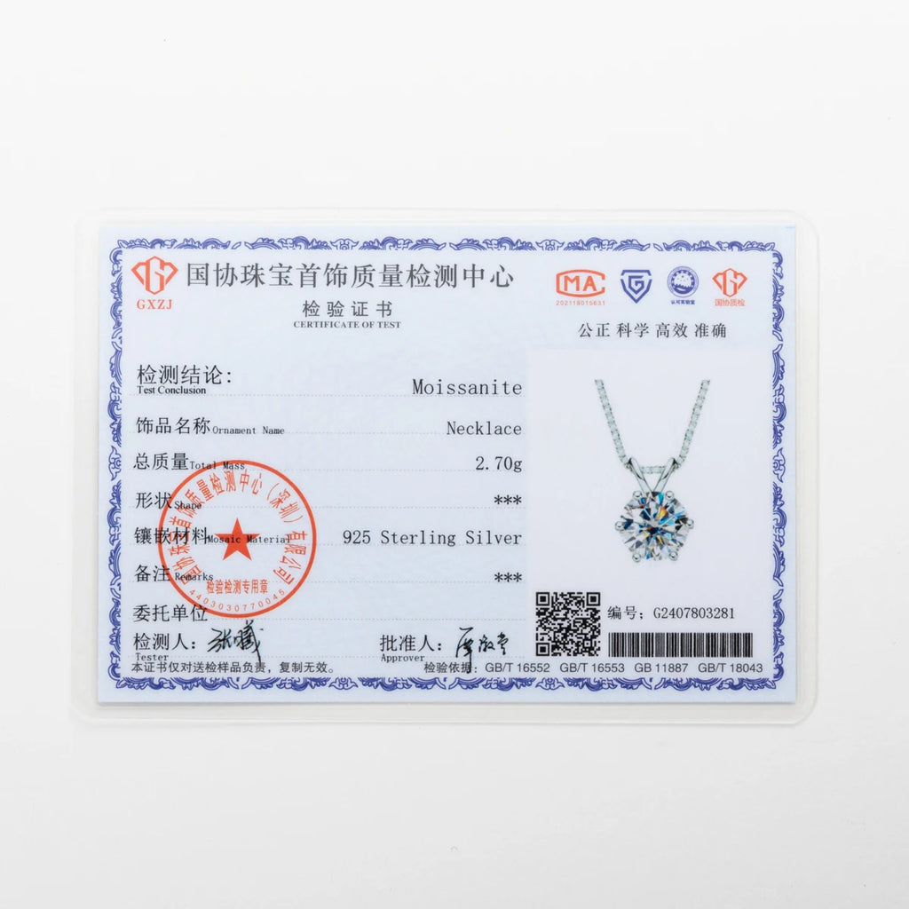 AnuJewel 1ct 3ct 5ct D Color  Moissanite Diamond  Top Quality 18K Gold Plated  Pendant Necklace Fine Jewelry Gifts Wholesale