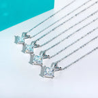 AnuJewel 2ct/3ct/4ct/5ct D Color Princess Cut Moissanite Diamond Pendant Necklace 925 Sterling Silver Elegant Gifts for Women