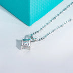 AnuJewel 2ct/3ct/4ct/5ct D Color Princess Cut Moissanite Diamond Pendant Necklace 925 Sterling Silver Elegant Gifts for Women