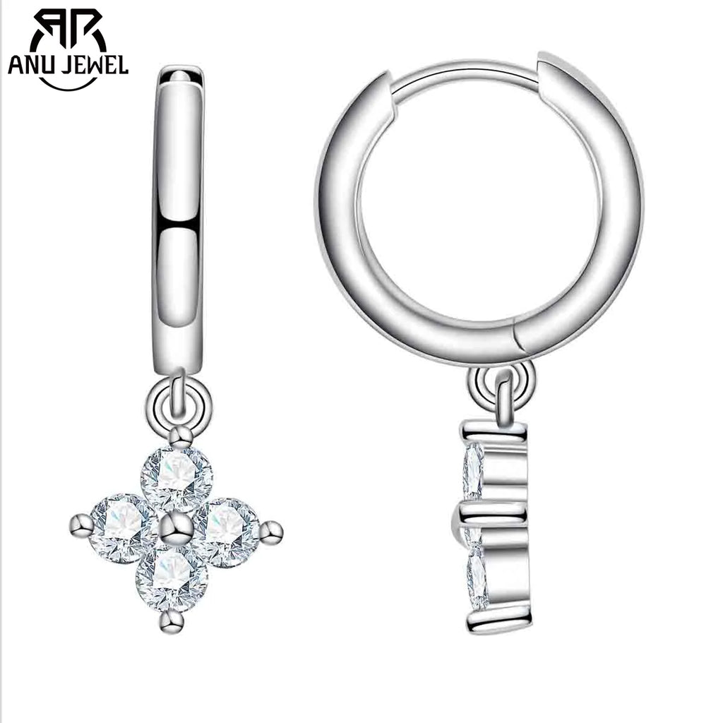 3mm moissanite huggie hoop earrings, S925 sterling silver — Aurora Moissanite