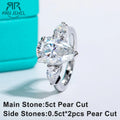 6cttw pear moissanite engagement ring, 18K gold plated S925 — Aurora Moissanite