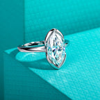The Oryn Ring worn — 3ct marquise moissanite half-bezel, S925 — Aurora Moissanite