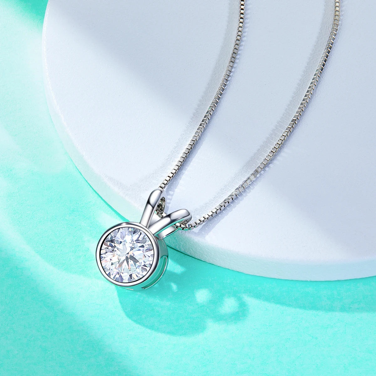 AnuJewe 1ct/2ct D Color  Moissanite Diamond  Necklace Top Quality 18K Gold Plated  Pendant Necklace Fine Jewelry Gifts Wholesale