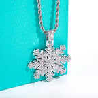 AnuJewel Moissanite Snowflake Necklace 14K Gold Plated Pendant 60cm Layered Heavy Metal New Age Hip Hop Jewelry for Men&Women