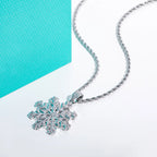 AnuJewel Moissanite Snowflake Necklace 14K Gold Plated Pendant 60cm Layered Heavy Metal New Age Hip Hop Jewelry for Men&Women