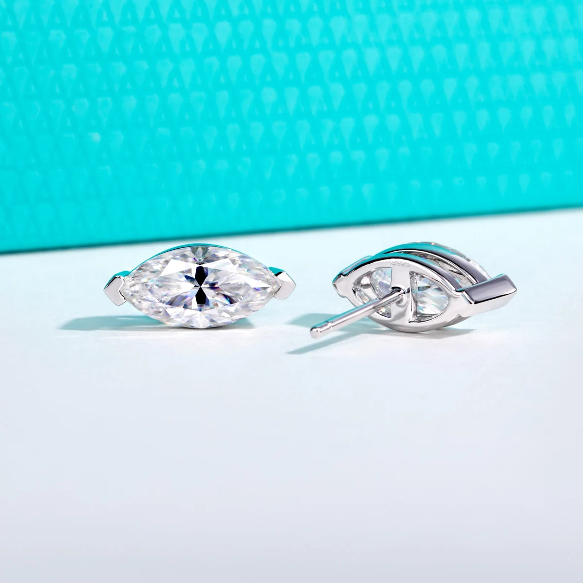 AnuJewel 1cttw-6cttw Marquise Moissanite Earrings 925 Sterling Silver D Color VVS1 Moissanite Classic Stud Earring for Woman