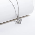 Moissanite halo pendant 1ct D color VVS1, flower design detail — Aurora Moissanite