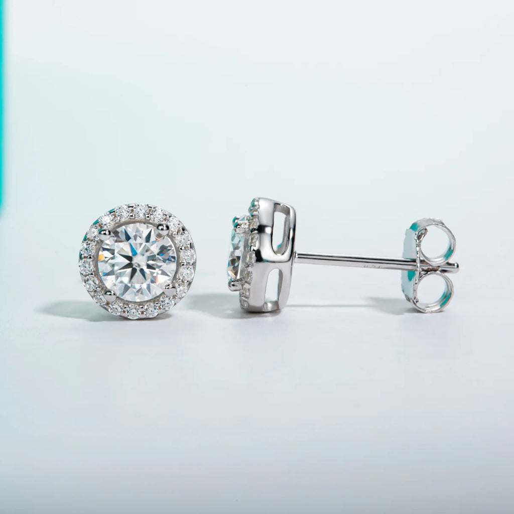 AnuJewel 1cttw D Color Round Cut Moissanite Diamond  925 Sterling Silver Stud Earrings For Woman Jewelry Wholesale