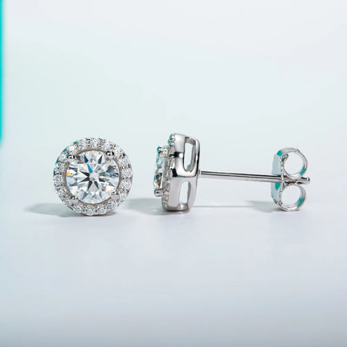 AnuJewel 1cttw D Color Round Cut Moissanite Diamond  925 Sterling Silver Stud Earrings For Woman Jewelry Wholesale